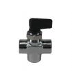 VÁLVULA DE BOLA MINI 3 VIAS L CON PASAMUROS