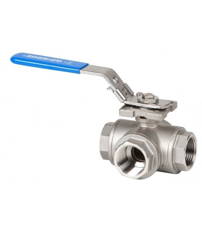 STAINLESS STEEL BALL VALVE 3 WAY L STEP ISO-5211