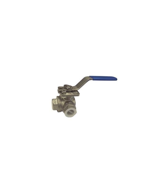 3 WAY STAINLESS STEEL BALL VALVE STEP T ISO 5211