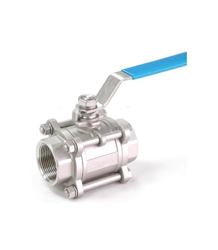 ROBINET À BILLE EN ACIER INOXYDABLE 3 PIÈCES