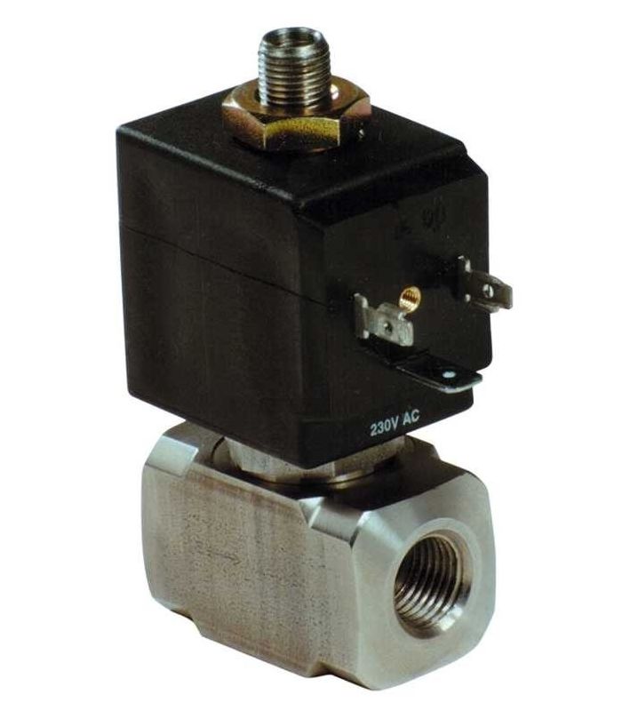 ELECTROVÁLVULA 3/2 N. CERRADA 1/4" INOX MANDO DIRECTO