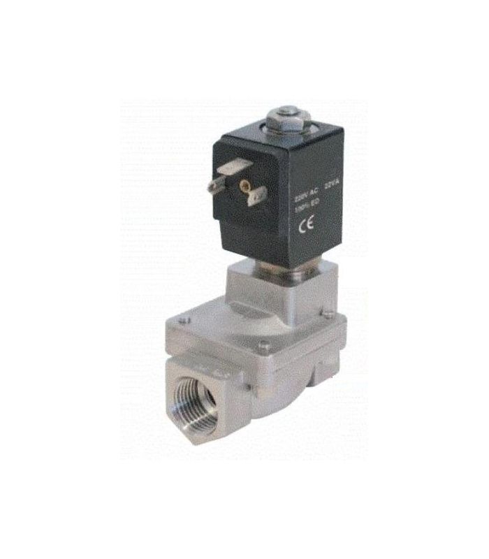 ELECTROVÁLVULA 2/2 NC INOX 3/8" A 2" MANDO ASISTIDO