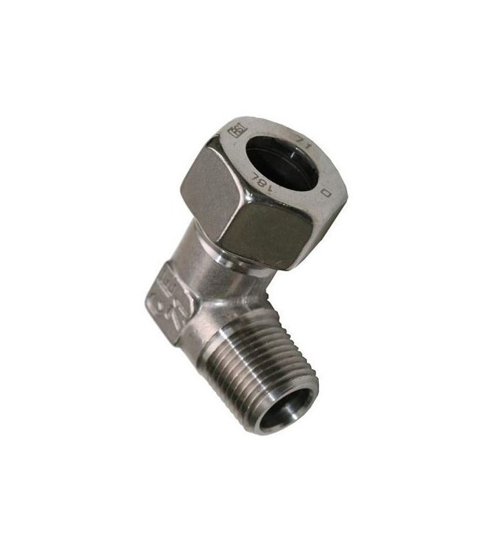 Raccordo a gomito per tubi con filettatura a L in acciaio inox DIN-2353