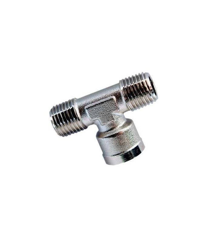 T MALE FEMALE CENTRAL NICKEL PLATED BRASS