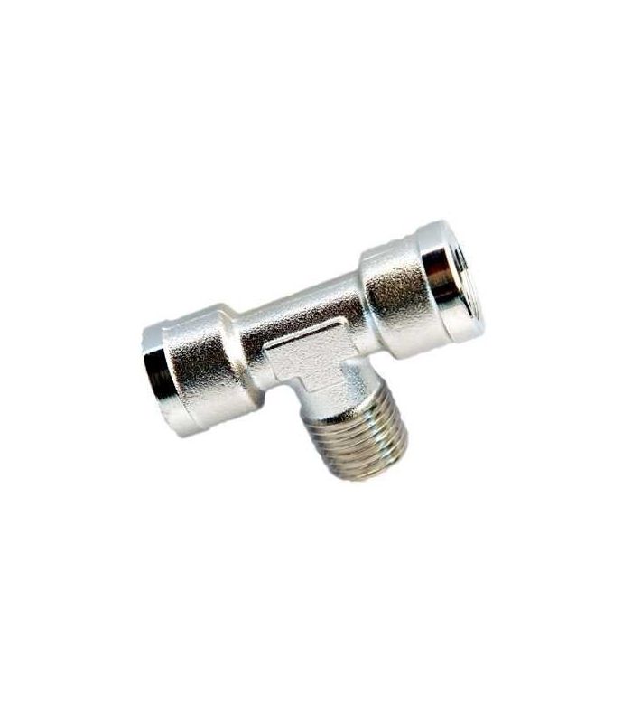 T FEMALE MALE CENTRAL NICKEL PLATED BRASS