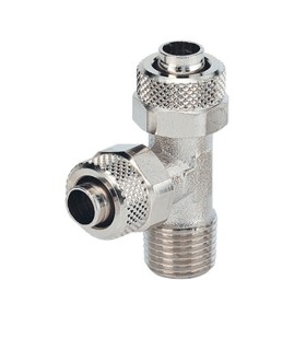 Semi-quick male side fitting in nickel-plated brass