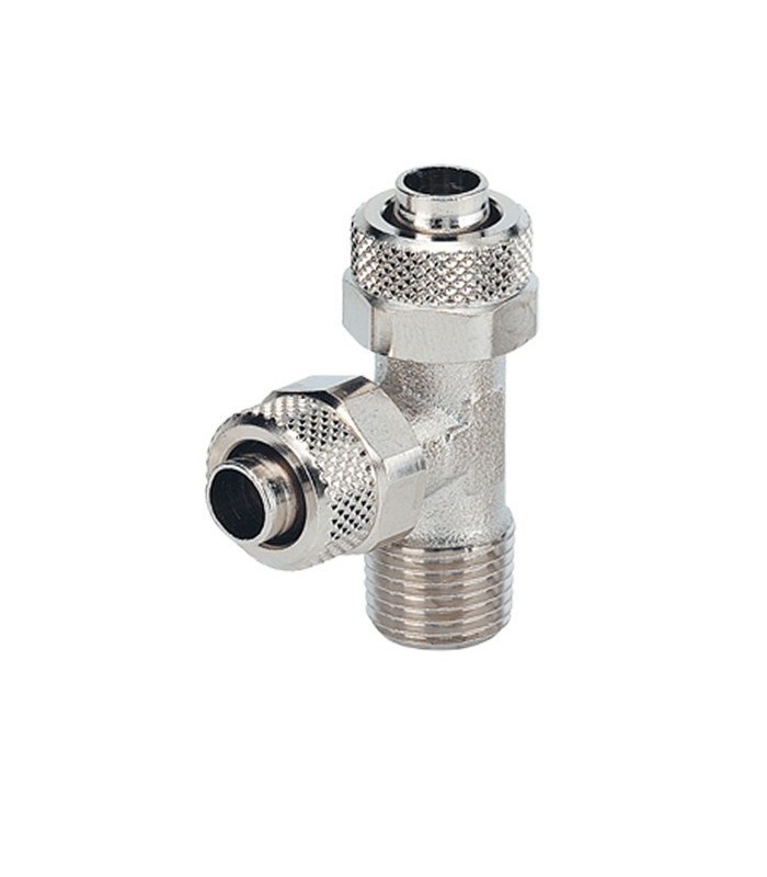 Semi-quick male side fitting in nickel-plated brass