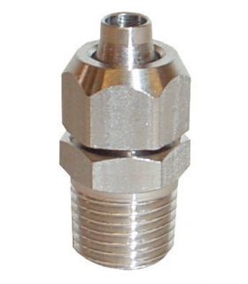 SEMI-FAST STRAIGHT UNION WITH CONICAL STAINLESS STEEL THREAD TUBE