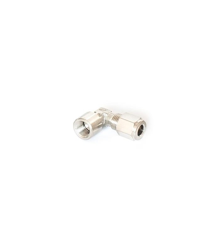 Female threaded elbow fitting to nut and bicone pipe. Buy online.