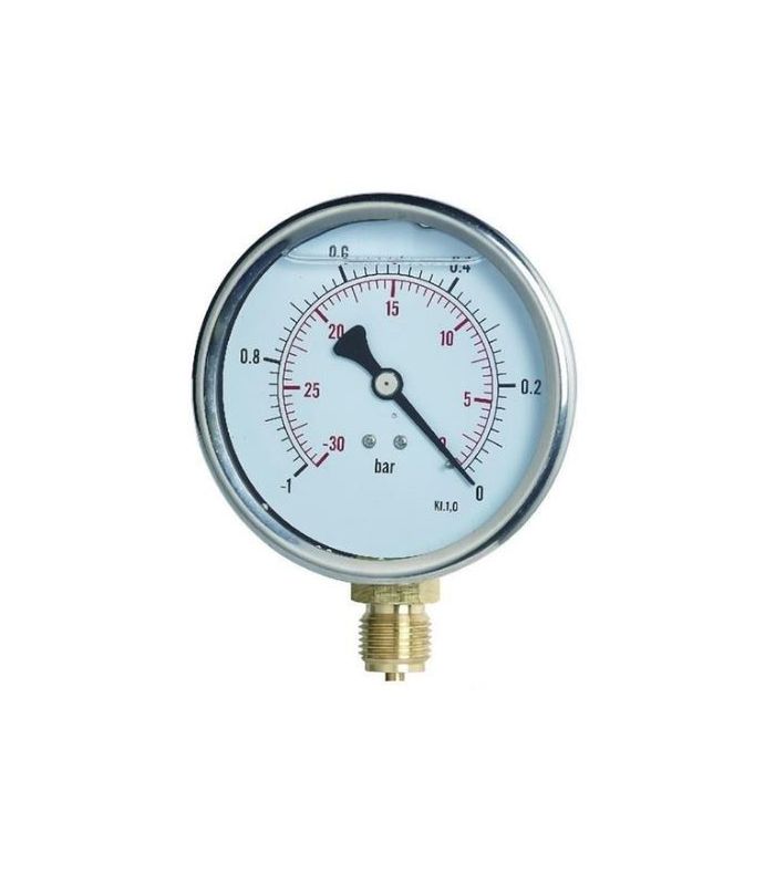 VACUUM GAUGE Ø63 SIDE THREAD 1/4" WITH GLYCERINE