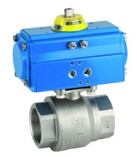 2-PIECE STAINLESS STEEL VALVE WITH SINGLE-ACTING ACTUATOR