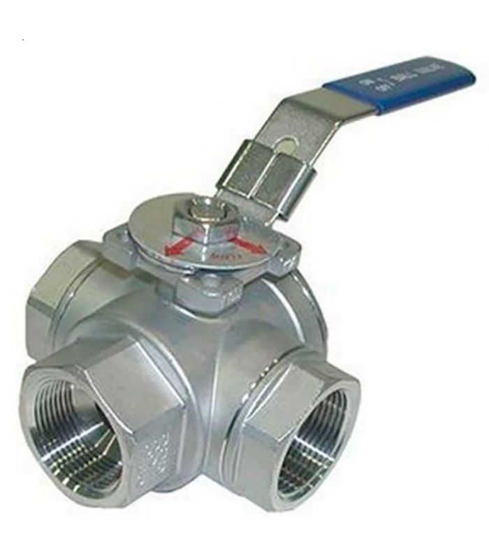 3-WAY STAINLESS STEEL BALL VALVE L-SIZE ISO-5211