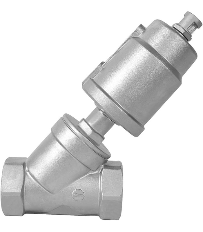 Angle seat valve, normally closed, stainless steel | Buy online at a good price