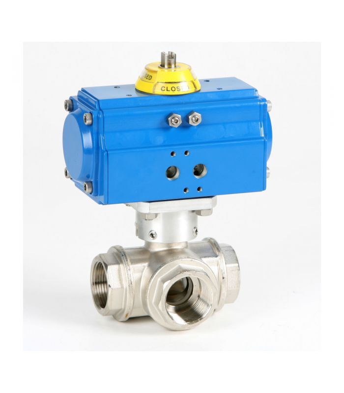 SINGLE ACTING ACTUATOR WITH 3-WAY VALVE L INOX