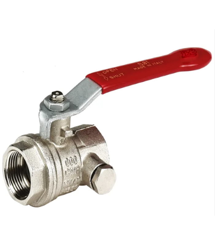 MESSING-KUGELHAHN PN-25 MIT SPÜLUNG