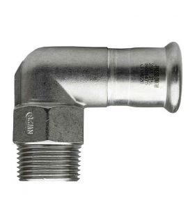 COUDE DE TUBE EN ACIER INOXYDABLE À PRESSION MÂLE À 90°