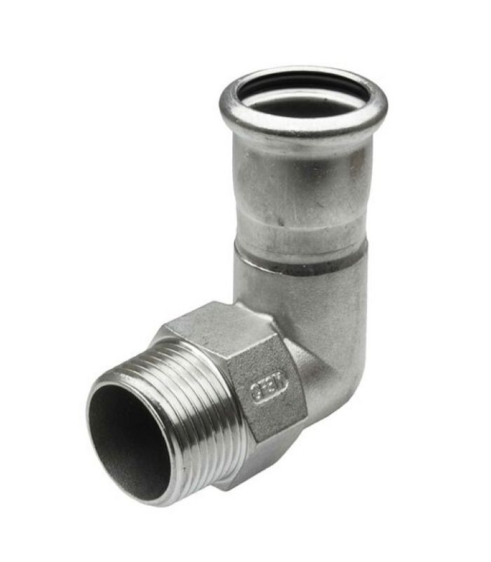 CODO TUBO 90º MACHO PRESS INOX