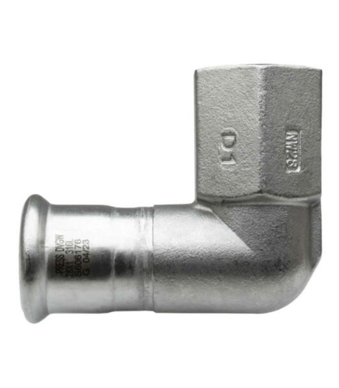 90º FEMALE TUBE ELBOW PRESS INOX