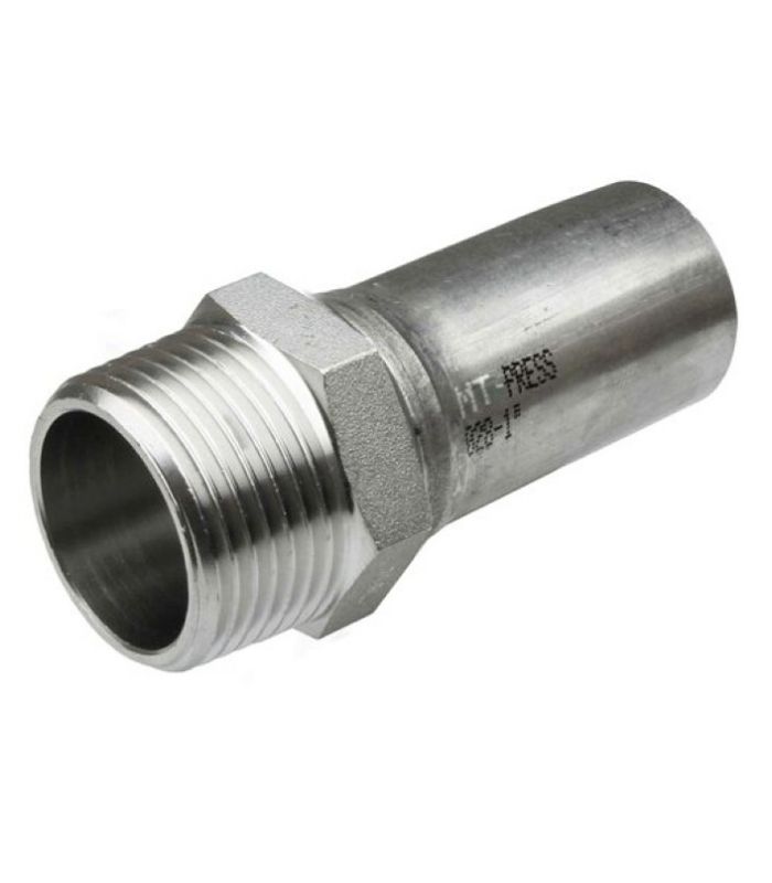 ADATTATORE MASCHIO A PRESSA IN ACCIAIO INOX