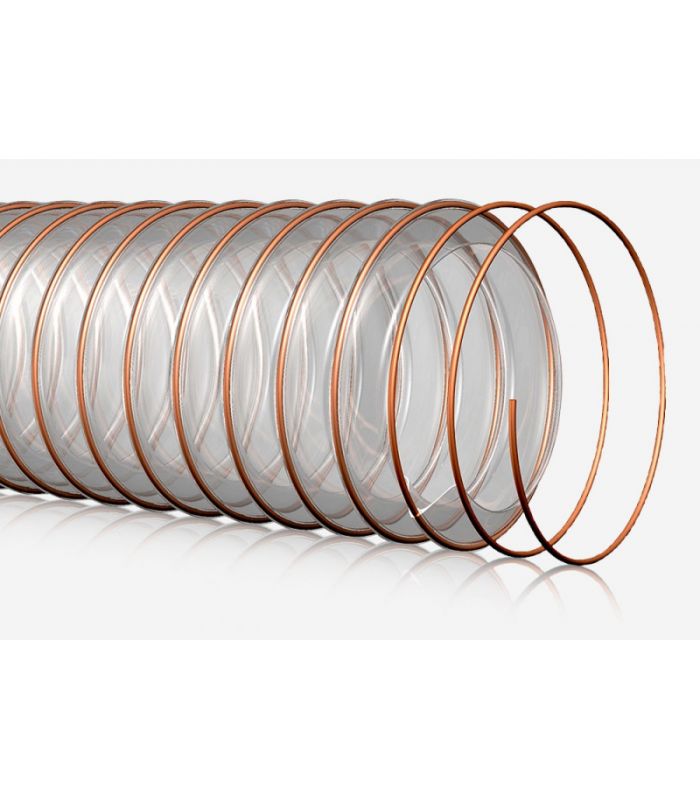 TUYAU EN POLYURÉTHANE AVEC SPIRALE EN ACIER CUIVRÉ, ÉPAISSEUR MOYENNE