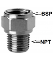 Adapter von NPT-Außengewinde auf BSP-Innengewinde