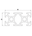 PERFIL DE ALUMINIO 20x40 ESTRUCTURAL LIGERO