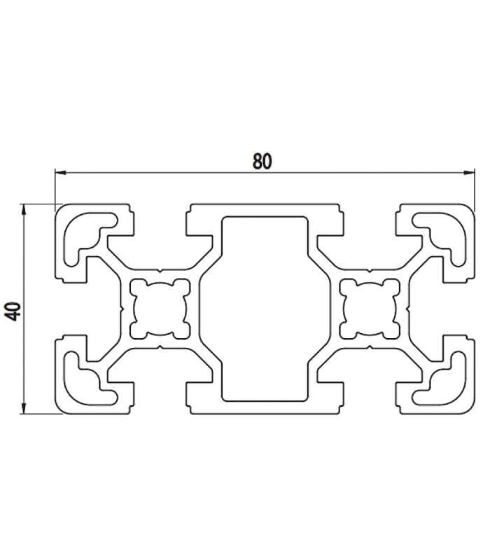 40x80 LEICHTES STRUKTURELLES ALUMINIUMPROFIL | Zuschnitt nach Maß
