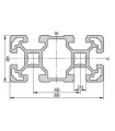 PERFIL DE ALUMINIO 40x80 ESTRUCTURAL LIGERO