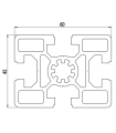 45x60 LIGHTWEIGHT STRUCTURAL ALUMINUM PROFILE | Cut to size
