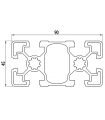 LEICHTGEWICHTIGES STRUKTURPROFIL AUS ALUMINIUM 45x90