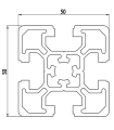 PROFIL STRUCTURAL LÉGER EN ALUMINIUM 50 x 50 | Découpé sur mesure