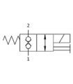 Válvula solenoide hidráulica de 2 vias, normalmente fechada, com dupla retenção.