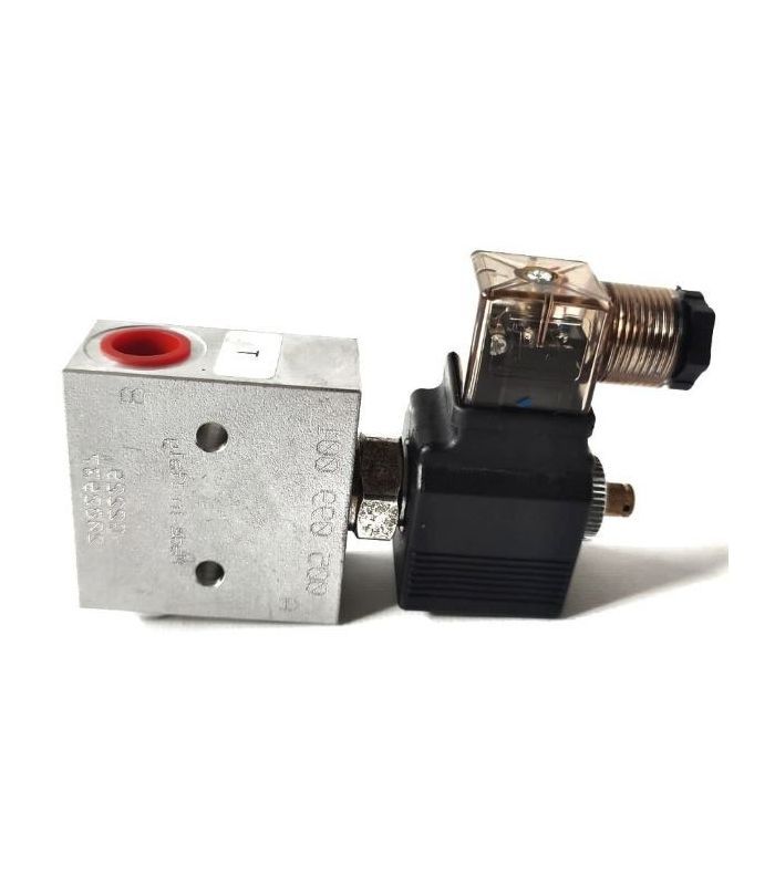 Válvula solenoide hidráulica de 2 vias, normalmente aberta, com dupla retenção.
