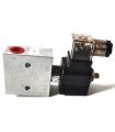 Válvula solenoide hidráulica de 2 vias, normalmente aberta, com dupla retenção.