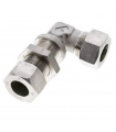 Cotovelo de aço inoxidável com fixação em L, união DIN-2353
