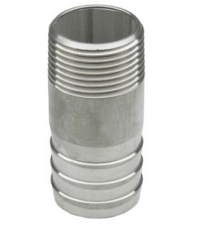 FIG 601 ESPIGA MANGUERA LISA ROSCA INOX 316