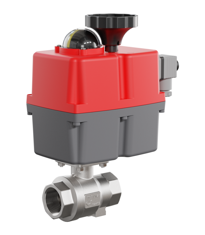 Válvula de esfera de aço inoxidável de 2 peças com atuador elétrico multivoltagem | Compre online