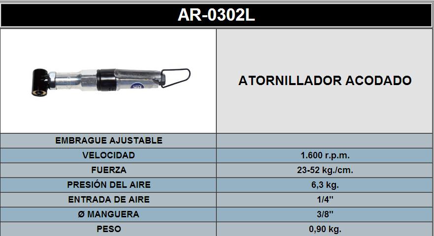 ATORNILLADOR ACODADO 0302L 5.1-12 Nm ATORNILLADOR ACODADO 0302L 5.1-12 Nm