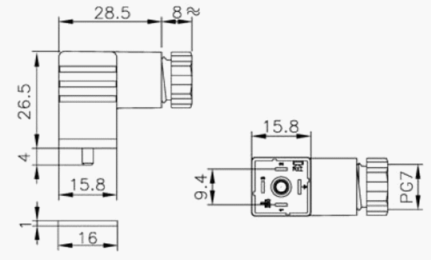 CONNETTORE BOBINA T-15 DIN-43650-C CONECTOR BOBINA T-15 DIN-43650-C