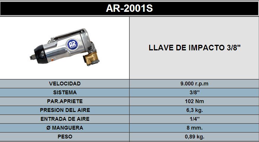 LLAVE DE IMPACTO 38 2001S LLAVE DE IMPACTO 38 2001S