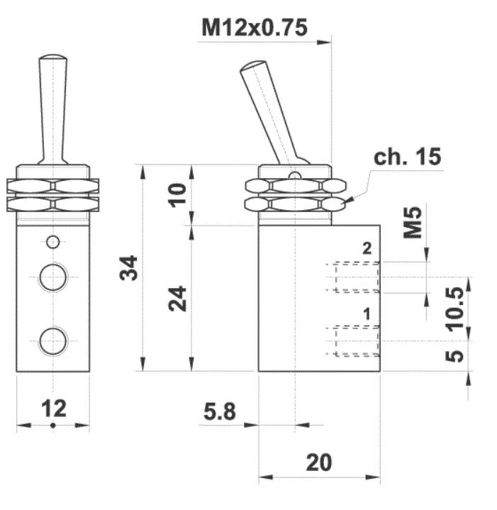 MICROVALVULA 32 M5 PALANCA