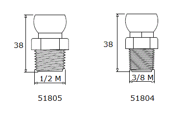ADATTATORE FILETTATO PER 12 MASCHIO 38 51804 ADAPTADOR ROSCA PARA 12 MACHO 38 51804