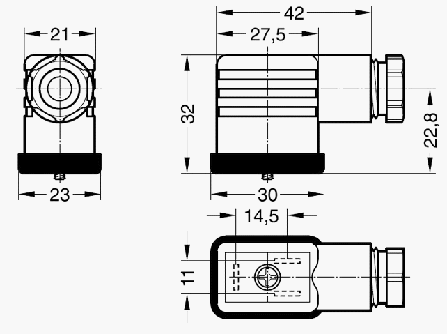CONECTOR BOBINA T-22 DIN-43650-B CONECTOR BOBINA T-22 DIN-43650-B