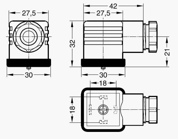 CONECTOR BOBINA T-30 DIN-43650-A CONECTOR BOBINA T-30 DIN-43650-A