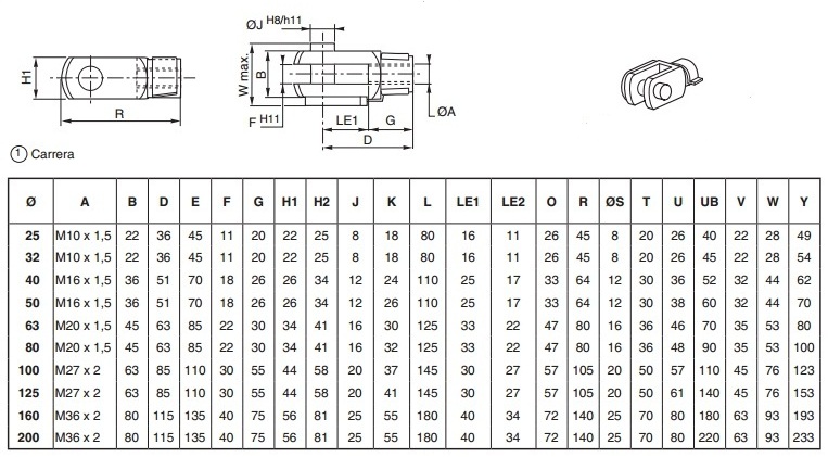 HORQUILLA VASTAGO M10X150 HORQUILLA VASTAGO M10X150