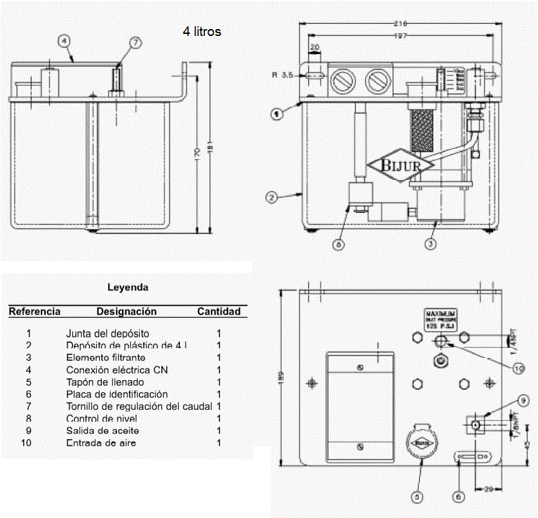 AIRMATIC PNEUMATIC PUMP volume. BOMBA NEUMATICA AIRMATIC volum.