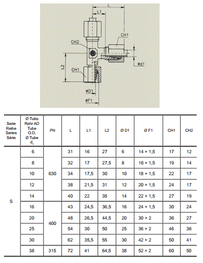 ADAPTADOR TUBO TE LATERAL DIN 2353 S
