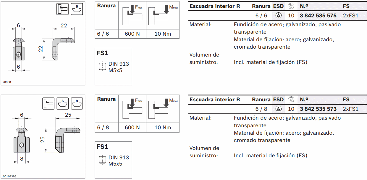 SUPPORT DE FIXATION INTÉRIEUR-EXTÉRIEUR ESCUADRA DE FIJACION INTERIOR-EXTERIOR