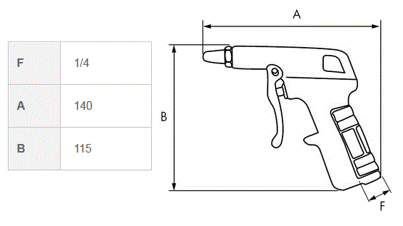 PISTOLA DE SOPLADO EN ALUMINIO